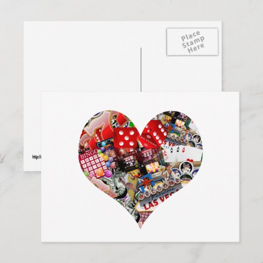 Hart - Las Vegas Spel Kaart Vorm (Voorkant / Achterkant)