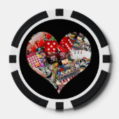 Hart - Las Vegas Spel Kaart Vorm Poker Chips (Voorkant)