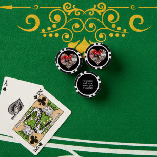 Hart - Las Vegas Spel Kaart Vorm Poker Chips