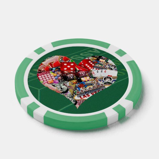 Hart - Las Vegas Spel Kaart Vorm Poker Chips (Enkel)