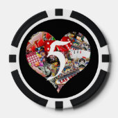 Hart - Las Vegas Spel Kaart Vorm Poker Chips (Voorkant)