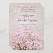 Hart Leaf Bleek Dogwood Pink Tree Dove Weddenschap Kaart (Voorkant / Achterkant)