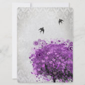 Hart Leaf Radiant Paarse Boom Bia Weddenschap Kaart (Voorkant)