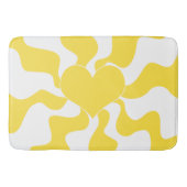 Hart - Lemon Geel en Wit Badmat (Voorkant)