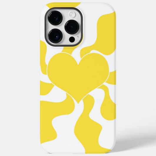 Hart - Lemon Geel en Wit Case-Mate iPhone Case (Achterkant)