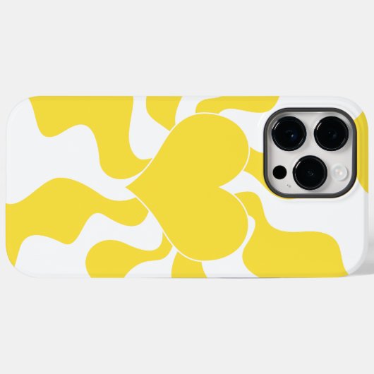 Hart - Lemon Geel en Wit Case-Mate iPhone Case (Achterkant (horizontaal))