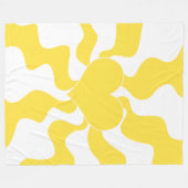 Hart - Lemon Geel en Wit Fleece Deken (Voorkant (Horizontaal))