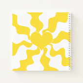 Hart - Lemon Geel en Wit Notitieboek (Achterkant)