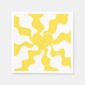 Hart - Lemon Geel en Wit Servet (Voorkant)