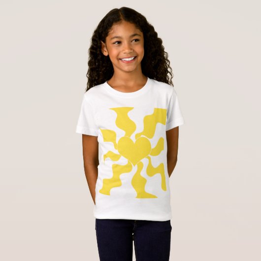 Hart - Lemon Geel en Wit T-shirt (Voorkant volledig)