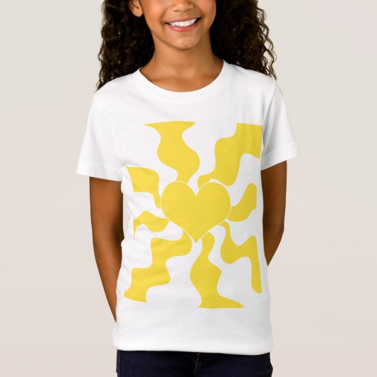 Hart - Lemon Geel en Wit T-shirt (Voorkant)
