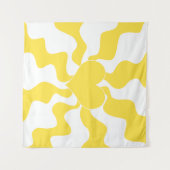 Hart - Lemon Geel en Wit Wandkleed (Voorkant (horizontaal))