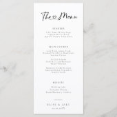 Hart Lettertype Bruiloft Menu (Voorkant)