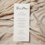 Hart Lettertype Bruiloft Menu<br><div class="desc">Moderne kalligrafie bruiloft menukaart met een hart lettertype.</div>