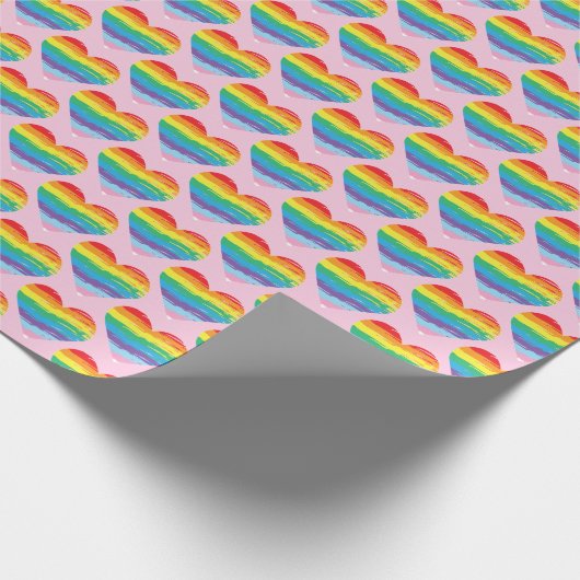HART LGBTQIA Rainbow Pride Love Cool Cadeaupapier (Hoek)
