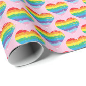 HART LGBTQIA Rainbow Pride Love Cool Cadeaupapier (Rol Hoek)