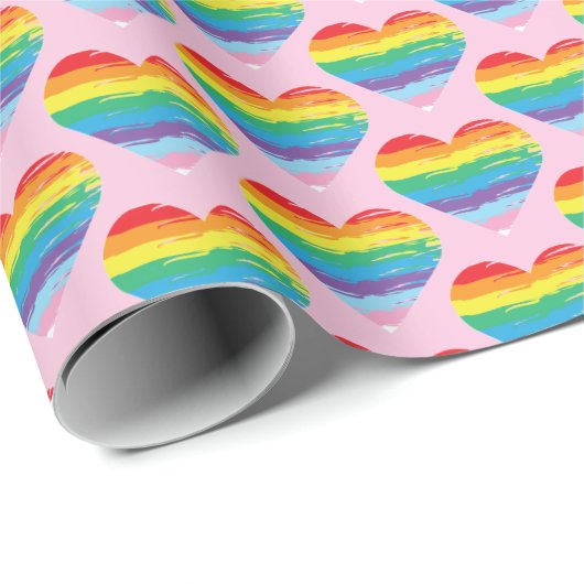 HART LGBTQIA Rainbow Pride Love Cool Cadeaupapier (Rol Hoek)
