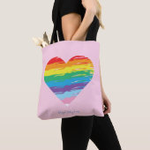 HART LGBTQIA Regenboogvlag, Pride Roze Canvas tas (Dichtbij)