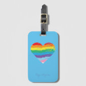 HART LGBTQIA Regenboogvlag, Zwarte Canvas tas Bagagelabel (Voorkant (verticaal))
