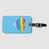 HART LGBTQIA Regenboogvlag, Zwarte Canvas tas Bagagelabel (Voorkant (horizontaal))