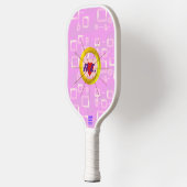 Hart Licht Roze Tint Vierkantjes Pickleball Paddle (Links)