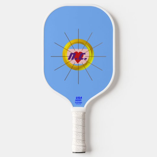 Hart Lichtblauw Moderne Pickleball Paddle (Voorkant)