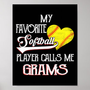 Hart Lief Schattig Favoriete Softll Speler Noemt M Poster