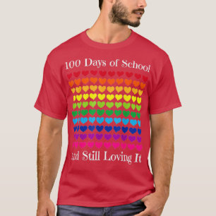 Hart-liefde 100 dagen schoolleraar-jongen-meisje t-shirt