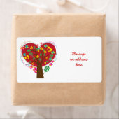 Hart liefde boom Valentijn's aangepaste label (Insitu)