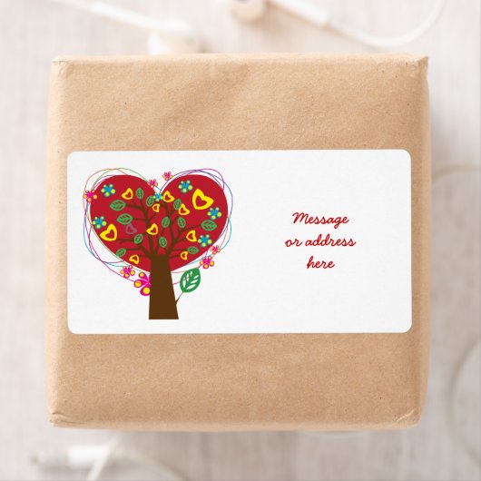 Hart liefde boom Valentijn's aangepaste label (Insitu)