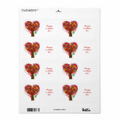 Hart liefde boom Valentijn's aangepaste label (Full Sheet)