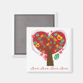 Hart liefde boom Valentijn's aangepaste magneet (Voorkant / Achterkant)