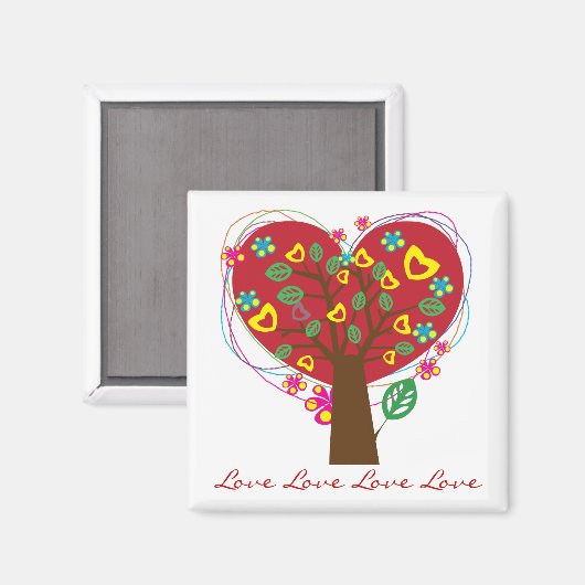 Hart liefde boom Valentijn's aangepaste magneet (Voorkant / Achterkant)