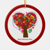Hart liefde boom Valentijnsdag aangepaste ornament (Voorkant)