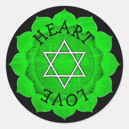 Hart Liefde Chi Groene Chakra Stickers