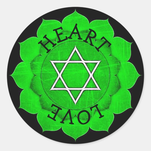 Hart Liefde Chi Groene Chakra Stickers (Voorkant)