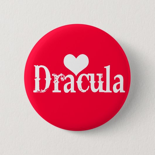 Hart (liefde) Dracula Ronde Button 5,7 Cm (Voorkant)
