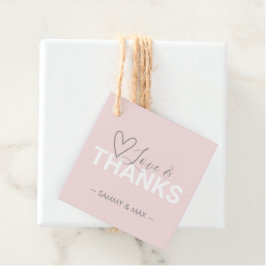 Hart Liefde en Dank Favor Tags Bedankjes Labels