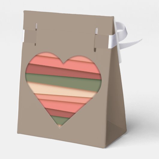 Hart Liefde Gestreept Valentijnsdag Bedankdoosjes (Achterkant)