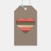 Hart Liefde Gestreepte Valentijnsdag Cadeaulabel (Voorkant)