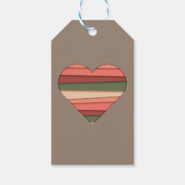 Hart Liefde Gestreepte Valentijnsdag Cadeaulabel