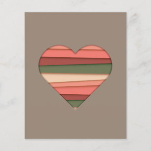 Hart Liefde Gestreepte Valentijnsdag Flyer