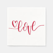 Hart Liefde Hand geschreven Servet (Voorkant)