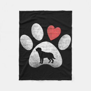 Hart Liefde Hond Poot Labrador Retriever Valentijn Fleece Deken