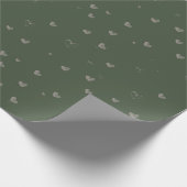 Hart Liefde Kerstmis Donker Groen Inpakpapier (Hoek)