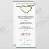 Hart Liefde Knoop Western Bruiloft Menu (Voorkant / Achterkant)