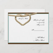 Hart Liefde Knoop Western Bruiloft Reactie Kaart (Voorkant / Achterkant)