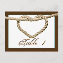 Hart Liefde Knoop Western Bruiloft Tafel Nummer Briefkaart
