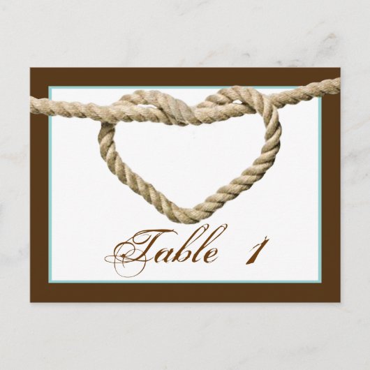 Hart Liefde Knoop Western Bruiloft Tafel Nummer Briefkaart (Voorkant)