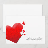 hart liefde legpuzzel uitnodiging (Voorkant / Achterkant)